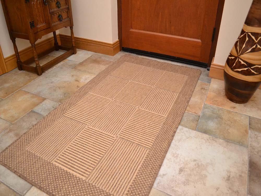 Rustica Flat Weave Rug (Brown Beige) (60cm x 110cm (approx 24" x 43")) A Rubber Back. 7
