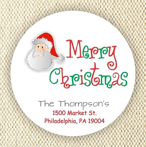 Christmas labels oval merry holiday circle assorted tags printable worldlabel label stripped round stickers templates choose happy Amazon.com: Merry Christmas labels - Personalized Holidays Stickers - Santa favor stickers