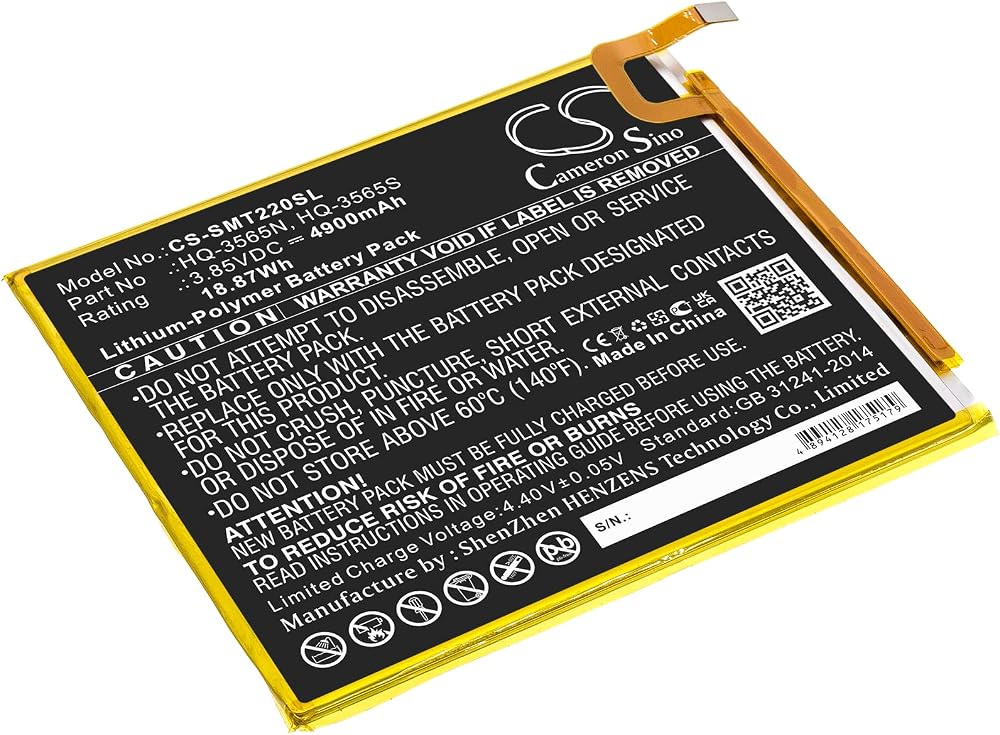 TECHTEK 4900mAh Battery for Samsung Galaxy Tab A7 Lite SM-T220 SM-T225 HQ-3565N