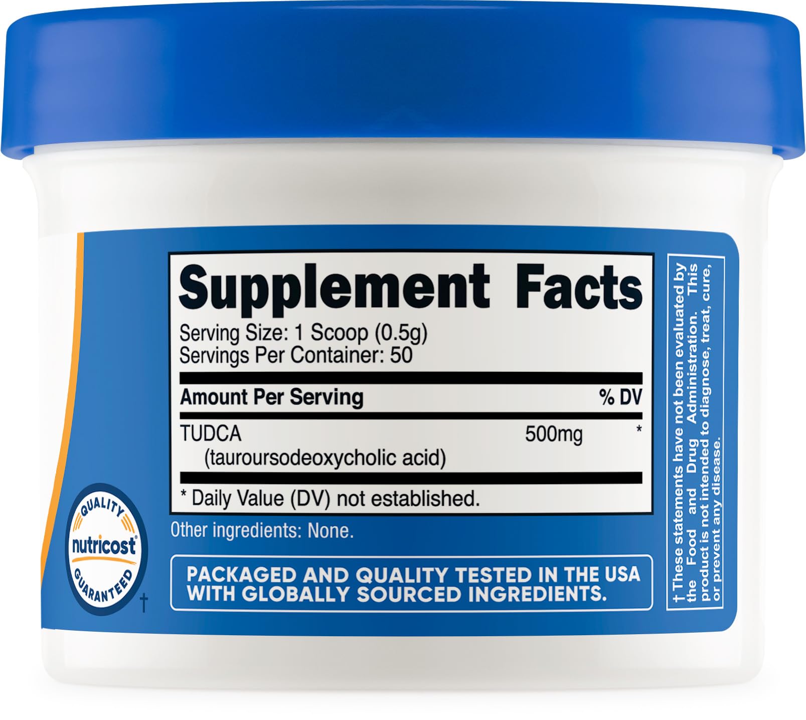 Nutricost Tudca Powder 25 Grams (Tauroursodeoxycholic Acid) - Gluten Free, Non-GMO