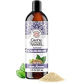 GuruNanda Sesame Mint Oil Pulling Mouthwash for Gentle & Natural Oral Care, Pure Sesame & Mint Extracts, Supports Happy Gums & Oral Hygiene, Alcohol-Free, 8 Oz