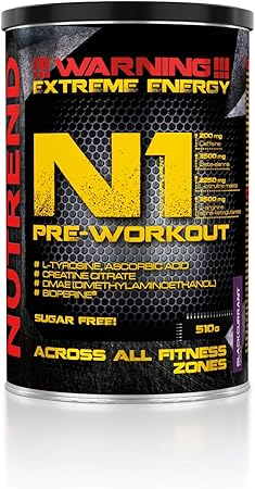 Nutrend N1 510g Blackcurrant Flavour Pre Workout Beta Alanine Aakg Taurine Dmae Amazon Fr Hygiasne Et Soins Du Corps