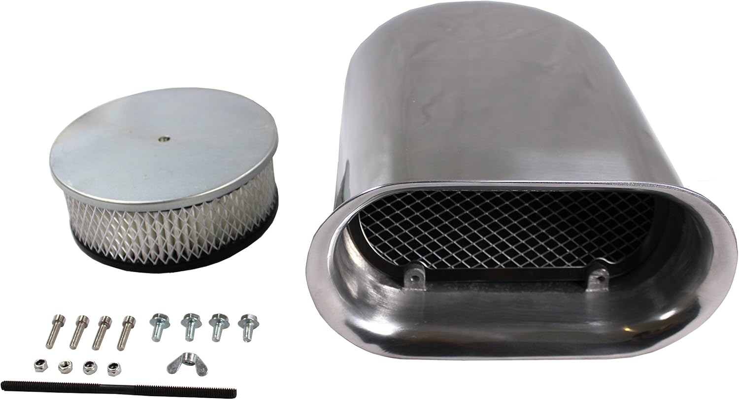 DEMOTOR PERFORMANCE Polished Aluminum Hilborn Style Smooth Hood Air