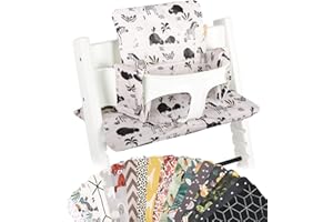 Ukje Cushion Compatible with Stokke Tripp Trapp - Soft Seat Cushion for Infants, Babies & Toddlers, High Chair Accessories, Cotton Fabric Insert, Easy to Install, Handmade in Europe (White Zebra)