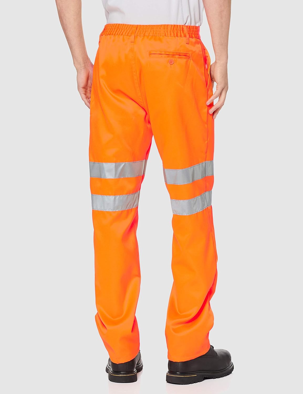 Portwest RT45 Hi Vis Polycotton Work Trousers with Reflective Tape Water Resistant EN ISO 20471 Certified Rail Safety Pants with Pockets UPF Protection Workwear - Image 3