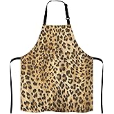 Lefolen Leopard Print Kitchen Cooking BBQ Chef Apron,Funny Apron for Men, Women - Dad Presents, Presents for Men - Birthday, Mothers Day Presents for Mom, Wife, Husband, Brother, Friends