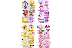 56PCS Toddler Hair Accessories Set: Colorful Rainbow Barrettes, Pins, Candy Fruits, Butterflies for Kids' Stylish Hairstyles