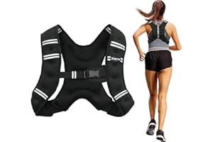 ZUETK Weighted Vest, 6lb/8lb/12lb/16lb/20lb/25lb/30lb Weight Vest with Reflective Stripe, Weighted Vest for Men Women Workout Equipment for Strength Training, Running, Jogging, Fitness, Weight Loss