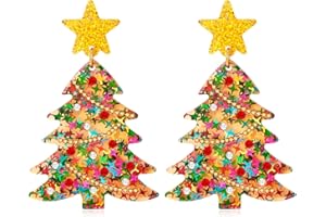 MUYAN Christmas Earrings for Women Holiday Earrings Jingle Bell Bow Tree Snowflake Stars Earrings Drop Dangle Earring Party Jewelry Festival Decoration