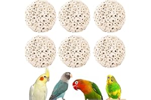 ZEPHYRIEL Bird Toys Sola Balls 2.36'' - 6PCS, Bird Foraging Toy, Soft Sola Atta Ball, Parrot Chew Shred Toy for Sharpening Claws and Beaks for Cockatiel, Parakeets, Conure, Love Birds, Budgie and Small Birds