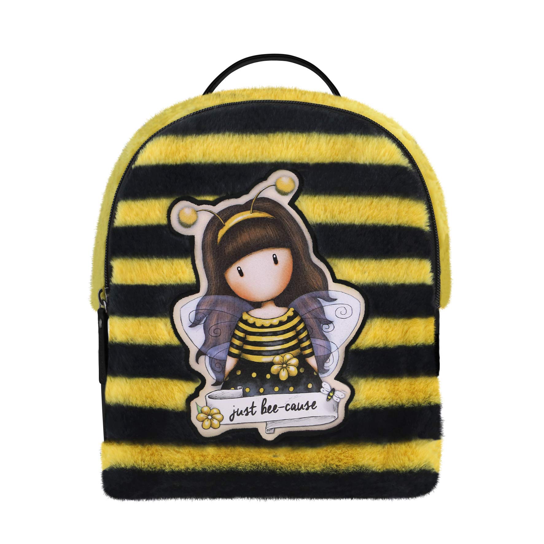 SANTORO GORJUSS Furry 979GJ01 Women's Small Backpack, Yellow/Black, 20 x 22 x 10 cm