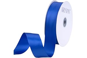 KRYVUS Double Faced Royal Blue Satin Ribbon, 1 Inch X 25 Yards Polyester Ribbon for Gift Package Wrapping, Crafts, Bow Making, Sewing, Flower Bouquet, Wedding Party Decor