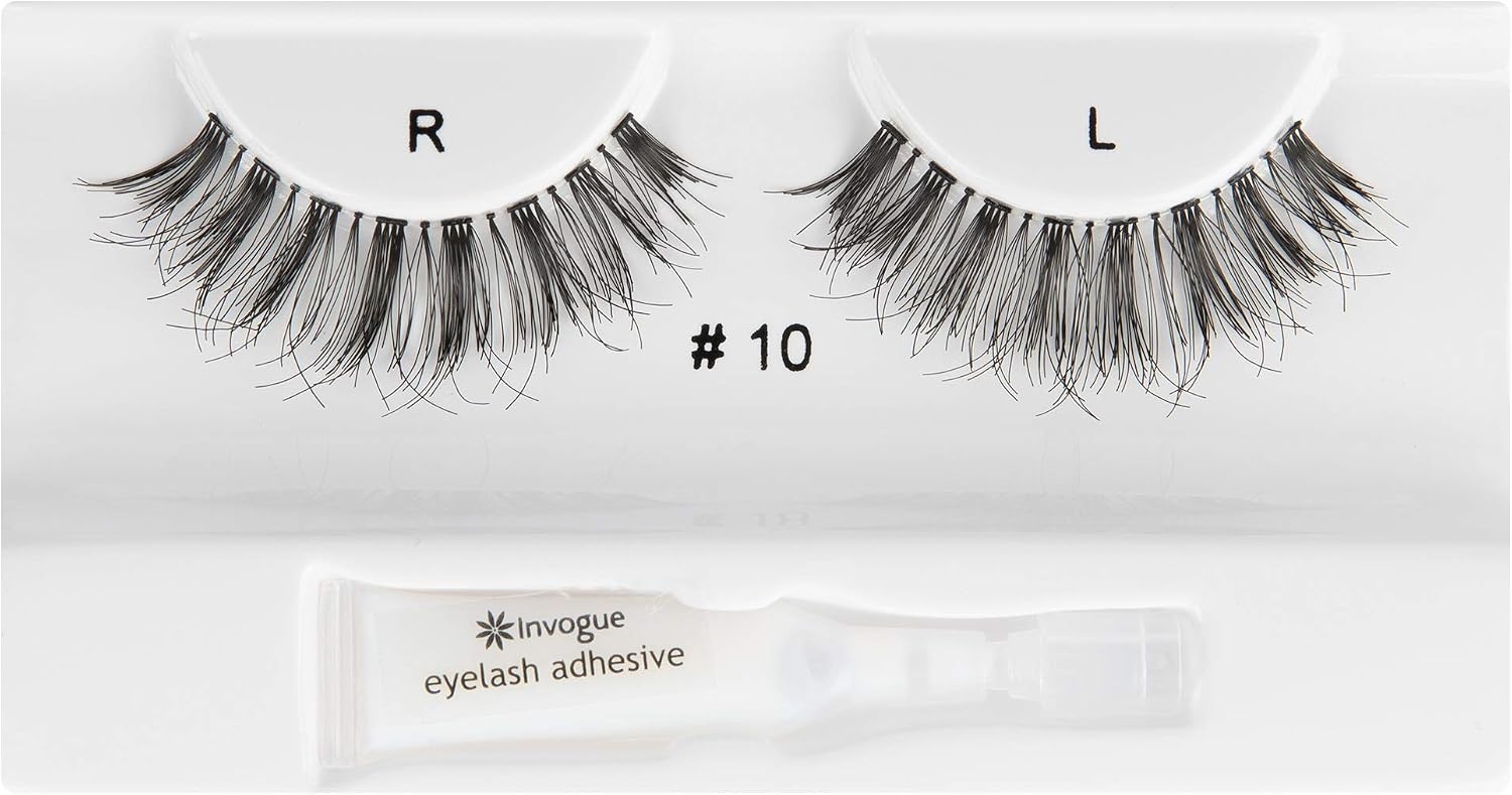 Invogue Glamourise False Eyelashes #10, Black, 1 pair (Pack of 1) - Image 5