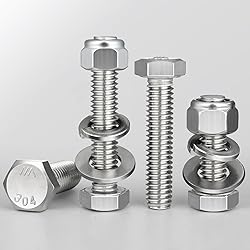 BNUOK (4 Sets) 3/8-16 x 4 Hex Head Screw Bolt,Lock