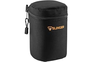 ADORAMA Slinger Slinger Soft Lens Case Medium, 6.5" High x 86mm Diameter, Black