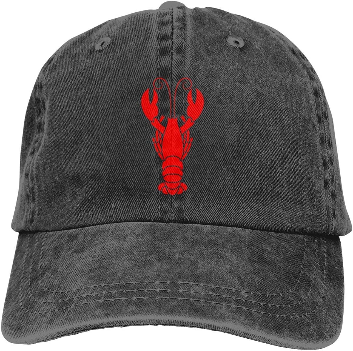 Hdadwy Lobster Retro Adjustable Cowboy Denim Hat Unisex Hip Hop Black