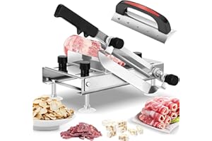 BAOSHISHAN Frozen Meat Slicer Manual Meat Slicers Stainless Steel Ginseng Cutter for Home Use Beef Mutton Roll Bacon Cheese N