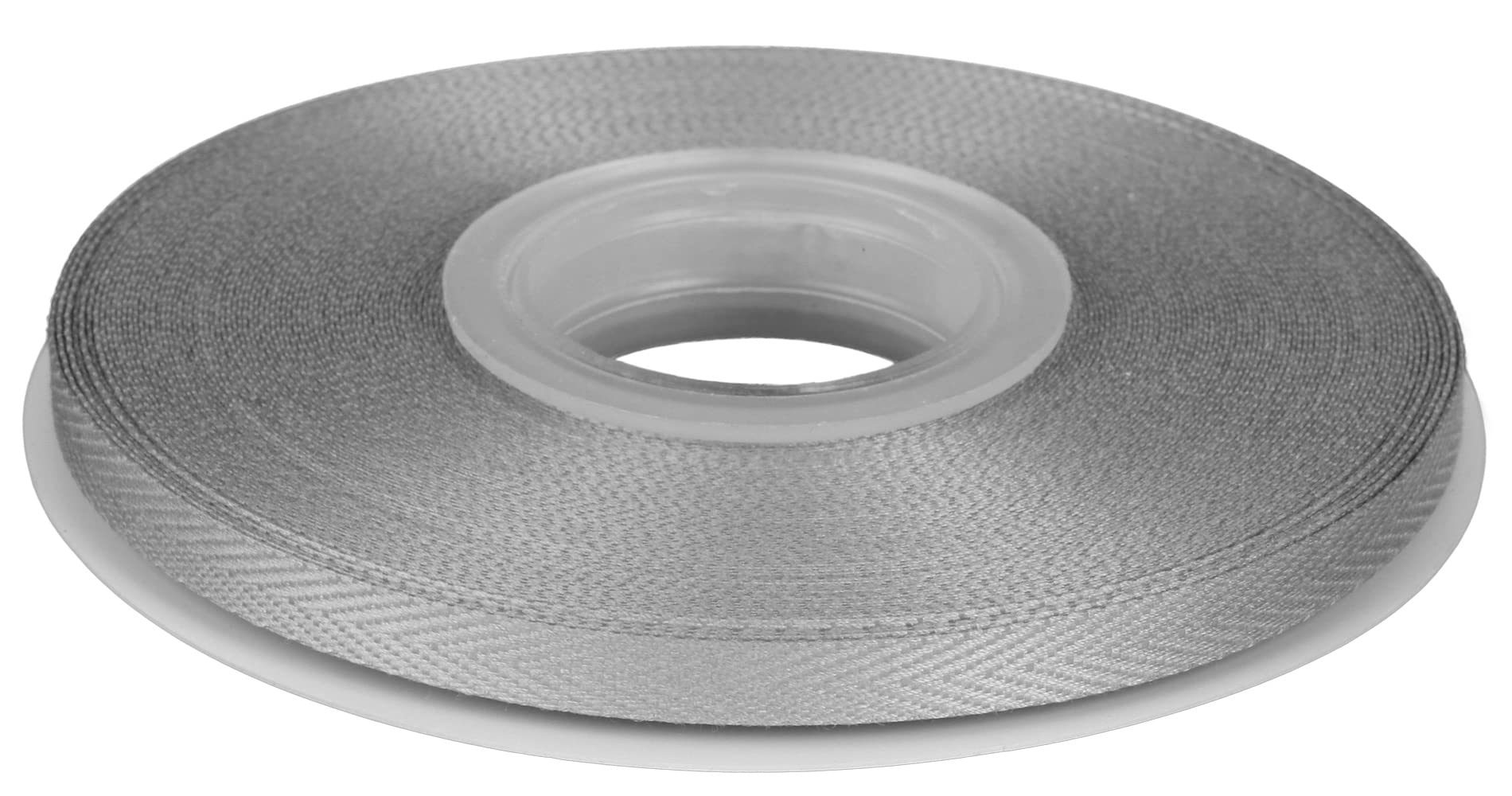 Joycrosso Herringbone Tape Twill Ribbon Soft Handle, Great for Gift Wrapping Craft Sewing, 6mm x 22 Meters - Silver