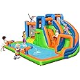 BOUNTECH Inflatable Water Slide, 16x12FT Kids Giant Water Bounce House Combo for Outdoor w/Dual Climbing Walls for Racing Fun