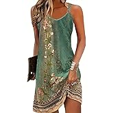 HOMEYEE Women's Summer Vacation Dress Beach Cover Ups Swimsuit Sleeveless Casual Loose Sun Dresses