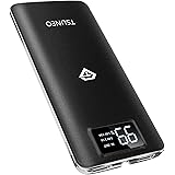 モバイルバッテリー 15600mAh 大容量 2019最新版 軽量 薄型 2つUSB出力ポート スマホ 充電器 LCD残量表示 旅行/緊急用 Android/iPhone対応(ブラック)