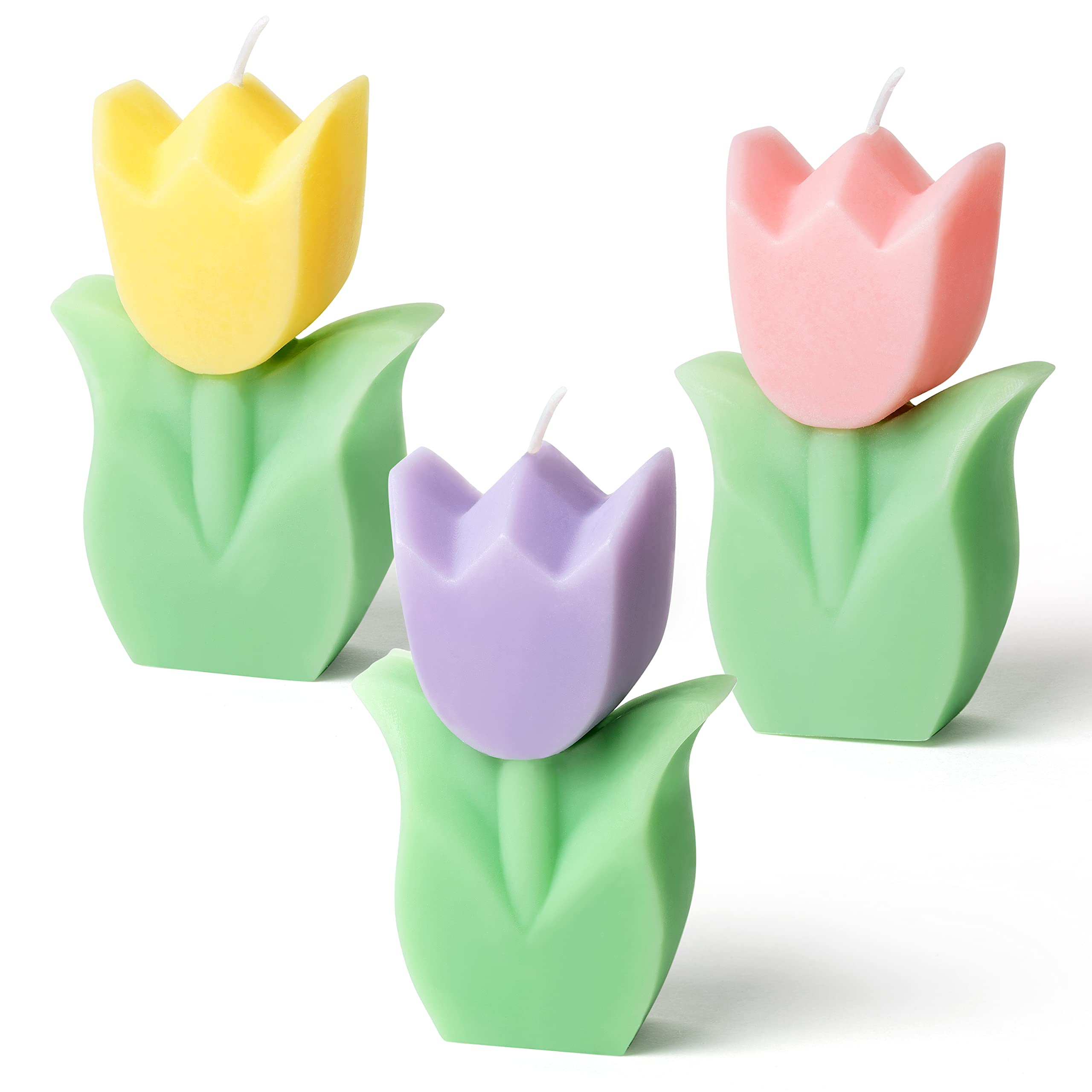 Photo 1 of COcnny 3pcs Tulip Candle Decor, Tulip Shaped Scented Candles Decorations, Flower Aesthetic Paraffin Soy Wax Aromatherapy Candle Gift for Home Bedroom Birthday Wedding Spring Easter Party