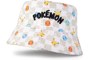 Pokémon Kids Bucket Hat | Pikachu, Charmander, Bulbasaur & Squirtle | Fun Sun Protection