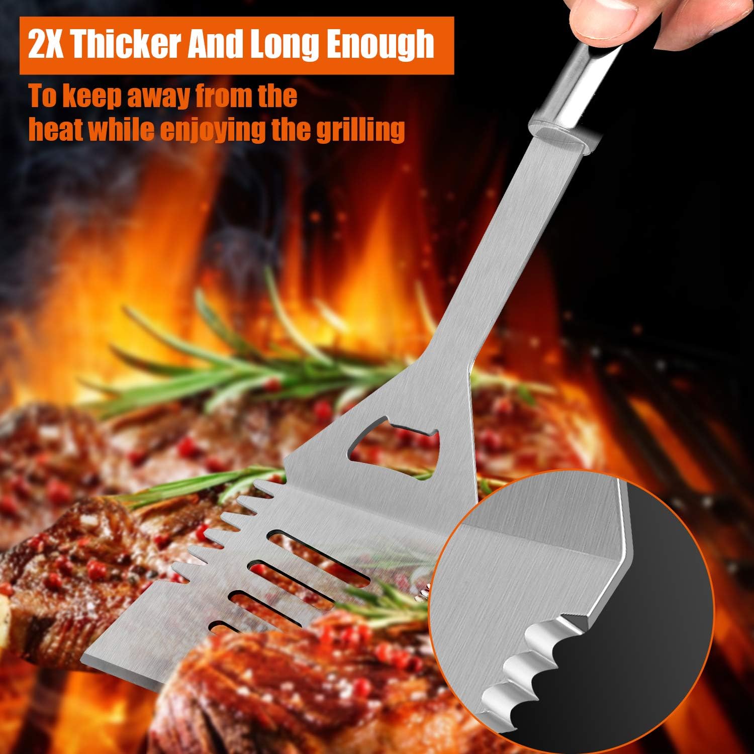 Anpro Grill Accessories BBQ Set Tools, 31 PCS Stainless Steel Grilling Kit with Grill Mats and Meat Inject, Barbecue Utensils Set with Case for Dad, Men, Women : Garden & Outdoor