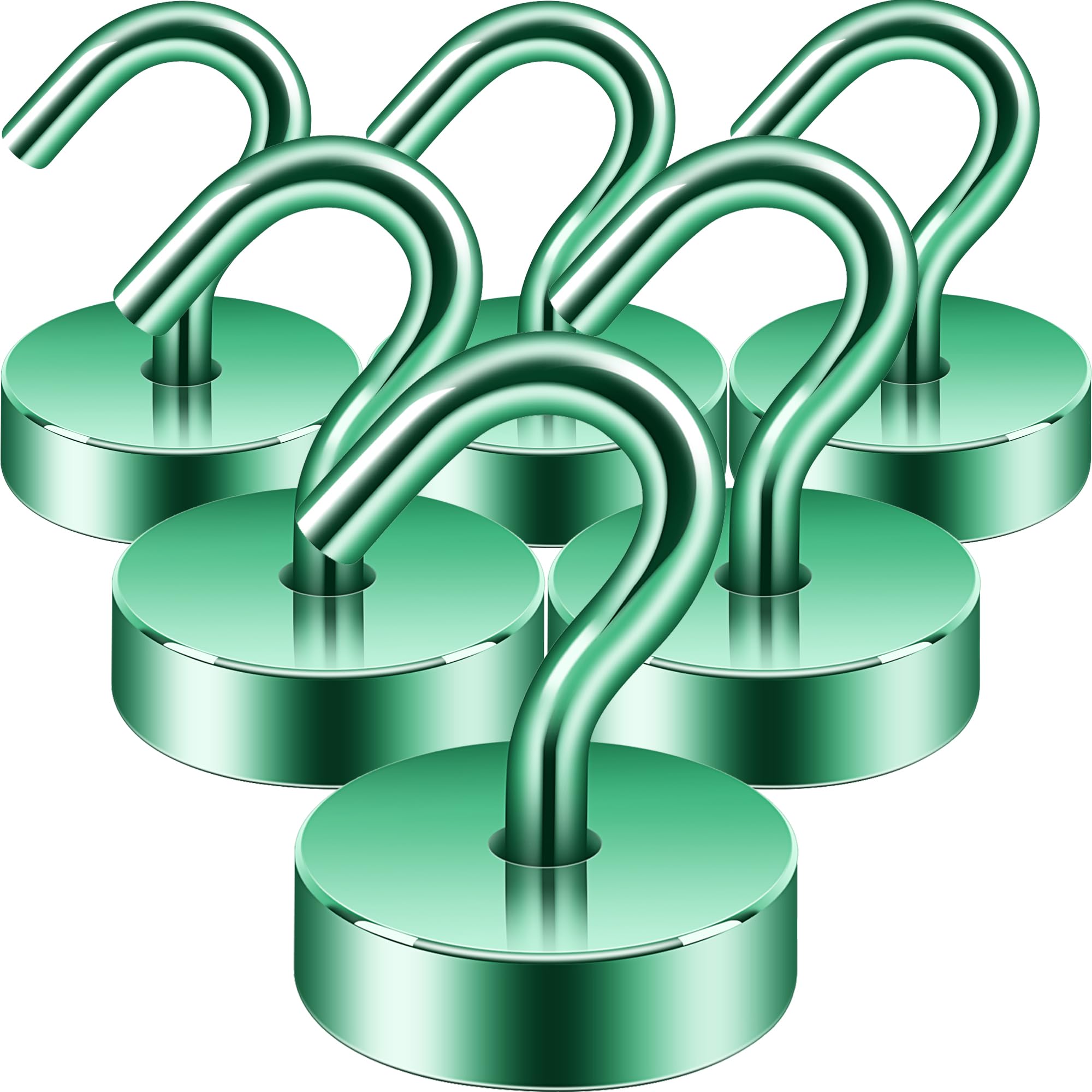 Neosmuk Magnetic Hooks, Cruise Ship Essentials, 40lb+ Heavy Duty Magnetic Hooks for Cruise Cabins, Refrigerator, Grill, Hanging, and Travel | Extra Strong Must-Haves Magnet Hook,Green