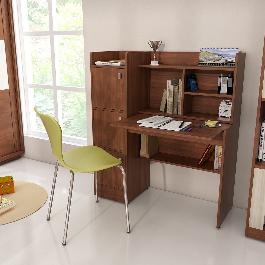 Spacewood Winner Study Table Walnut Rigato Amazon In Home