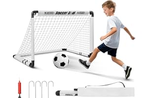 KETIEE Kids Soccer Goals for Backyard: 35" x 23" Mini Foldable Football Goals Set, Portable Kids Soccer Goal with Carry Bag & Soccer Ball for Garden Outdoor Indoor, Soccer Toy for Boys Girls Ages 3+