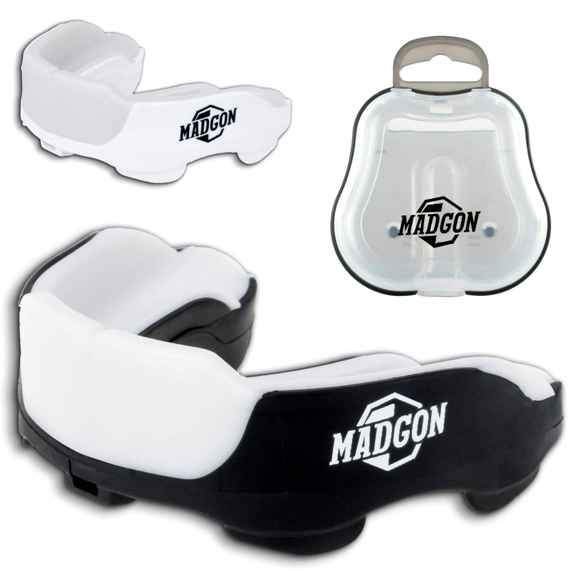 MADGON Martial Premium Mouthguard for ideal breathing! Mouthguard perfectly adjustable with transport box. For martial arts, MMA, boxing, kickboxing, hockey, football - adults