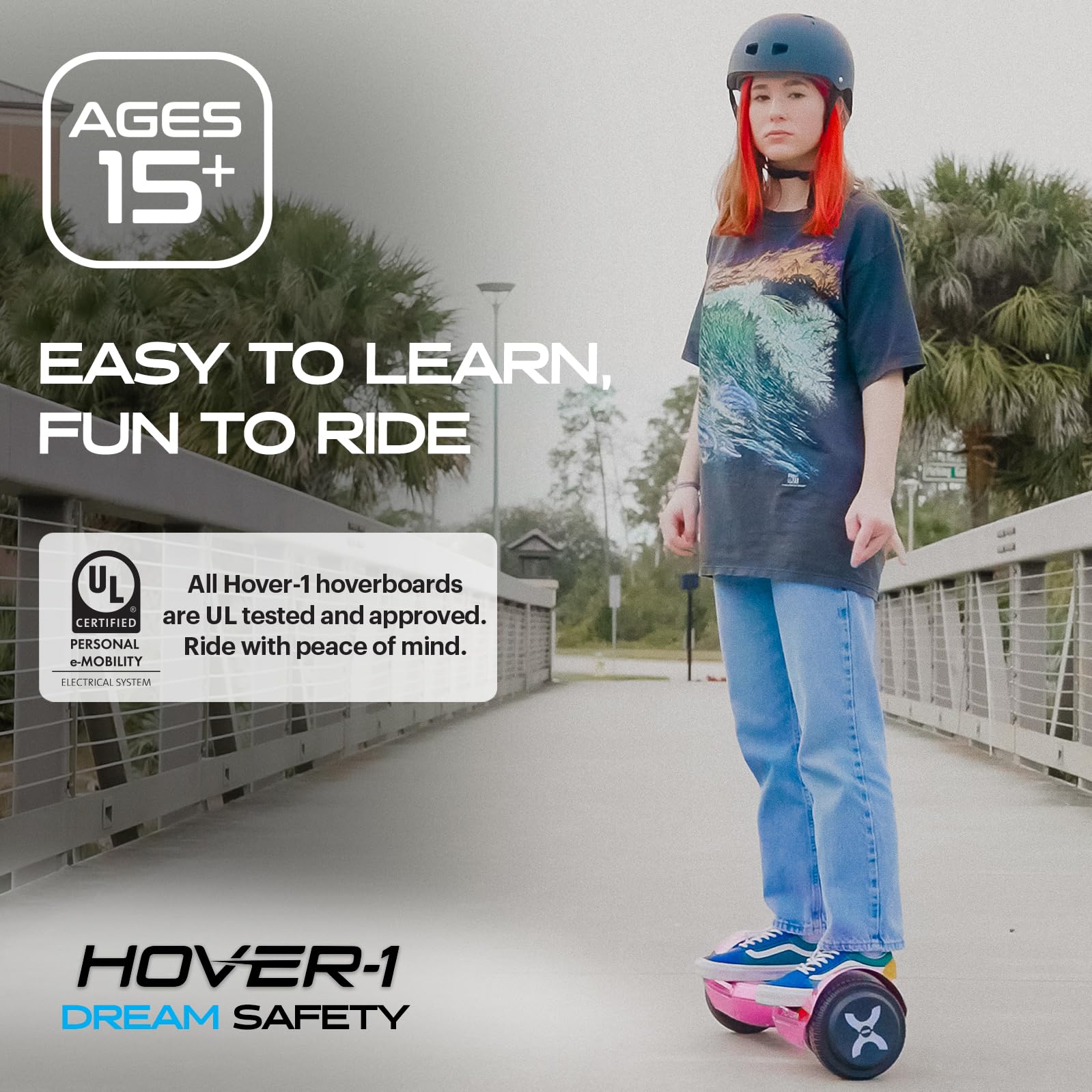 Hover-1 Dream Electric Self Balancing Scooter with 7MPH Top Speed, 6 Mile Range, Long Lasting Lithium-Ion Battery, 5HR Full Charge, Rider Modes: Beginner to Expert