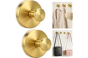 Mity rain Suction Cup Hooks for Door Wreaths, Reusable Metal Wreath Hangers for Front Door Glass Windows, Strong Hold No-Drill Wreath Holder Ideal for Holiday & Christmas Door Decorations（Gold）