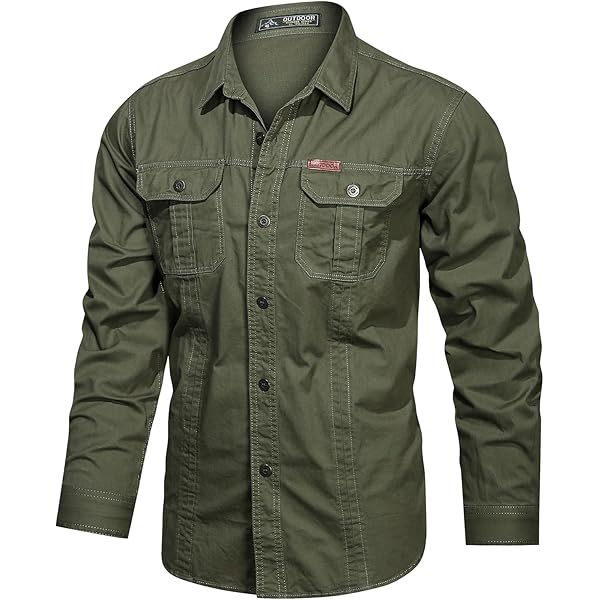 Amazon.com: Casual Cargo Shirts for Men-Military Style,Long