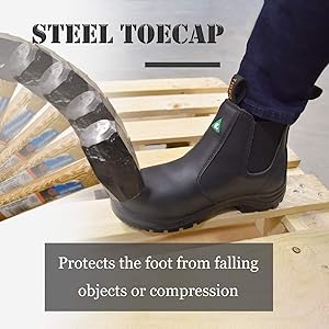steel toe slip on dress shoes