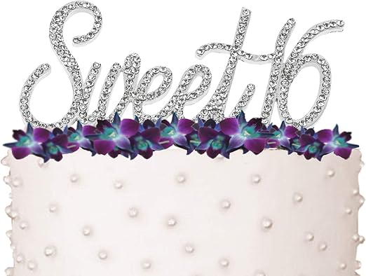 Amazon Com Sweet 16 Rhinestone Cake Topper 16 Party Supplies