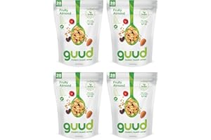GUUD Fruity Almond Muesli Cereal, 40 Ounce (Pack of 4), Gluten Free, Oats, Raisins, Almonds, Cranberries, Flax Seeds, Pumpkin Seeds, Vegan, Non-GMO Certified