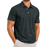 ZITY Men's Golf Polo Shirts Short Sleeve Print Patterns Moisture Wicking | UPF 50+,Quick Drying, Soft, Performance Tshirt,3 Button, Daily, Sports, Outdoor，Casual Collared Polo