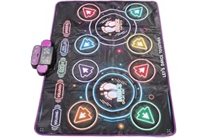 OPPWONG Double Dance Mat, Wireless Electronic Dance Pad with Bluetooth and Lighting Effects for Kids and Adults, Non Slip Pe 