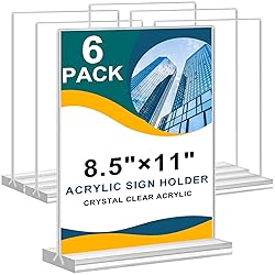 Arrobust Acrylic Sign Holder 8.5 x 11, Double Sided