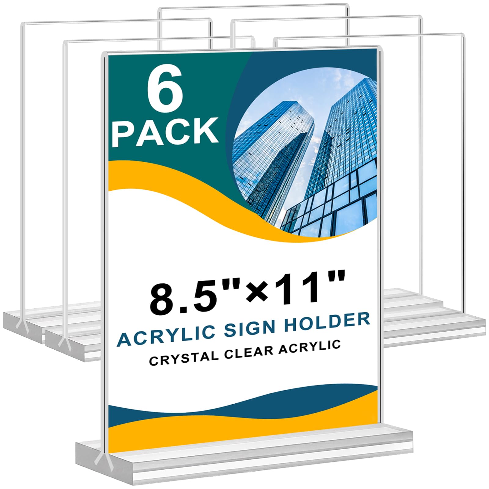 Photo 1 of Arrobust Acrylic Sign Holder 8.5 x 11, Double Sided Clear Acrylic Display Table Signs Stand, T Shape Flyer Holder Plastic for Picture Paper Frame Holder Home Office Menu Retail Show Fair, 6 Pack