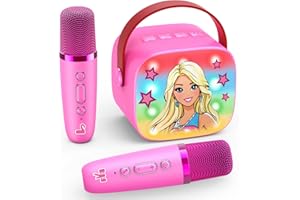 DELIGHKIDZ Princess Karaoke Microphone Machine Toys: Colorful LED Portable Bluetooth Speaker with 2 Wireless Mics Toys Gifts for 4 5 6 7 8 9 Years Old Girls Kids Birthday Party Gift for Girl Girls Ages 4-12+