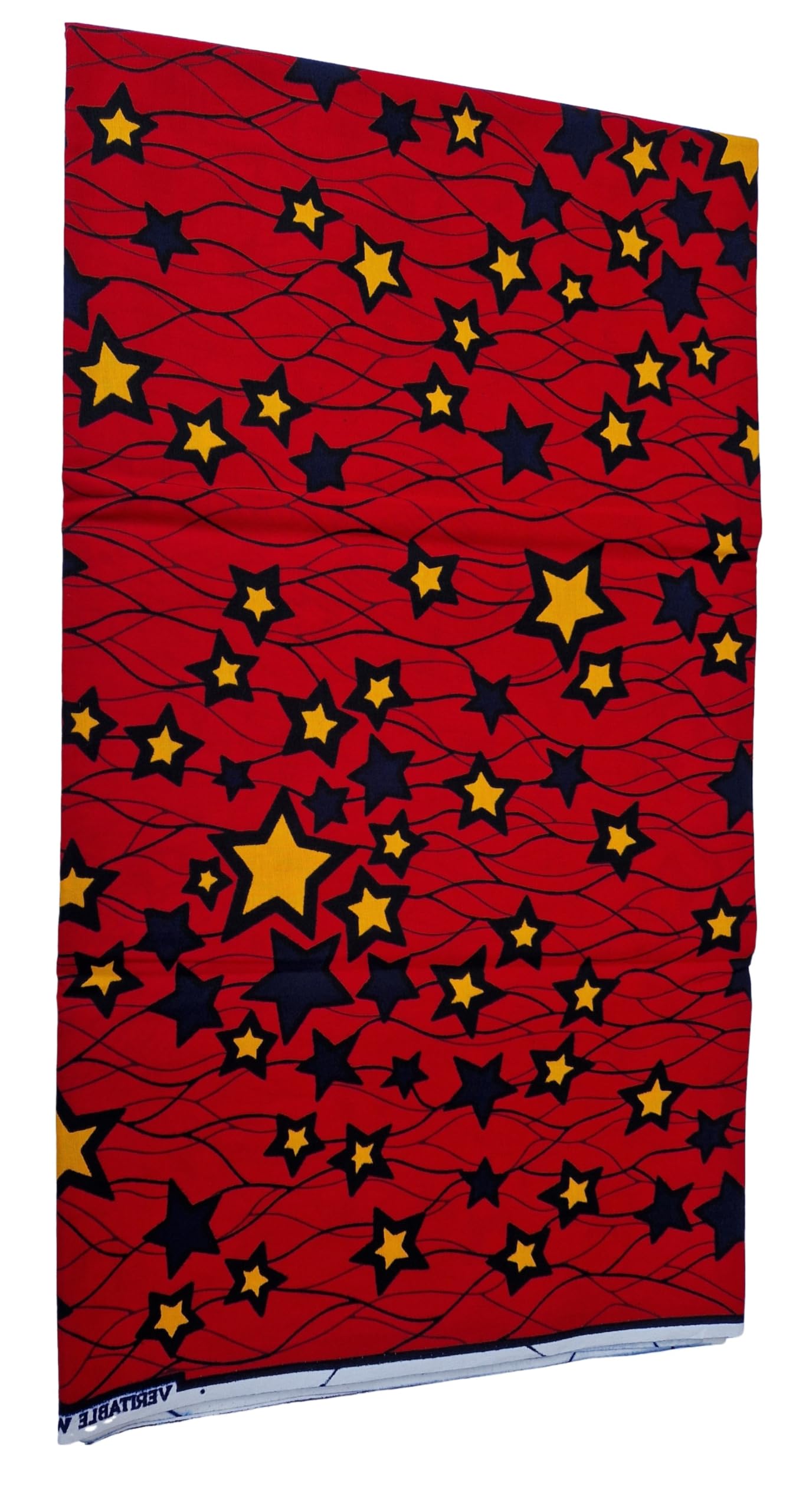 Ankara Wax Print African Fabric Suitable for Dressmaking, Acessories, Home Decor Project, Ankara Star Design, Fabric Material Measures 274cm x 115cm (RED)