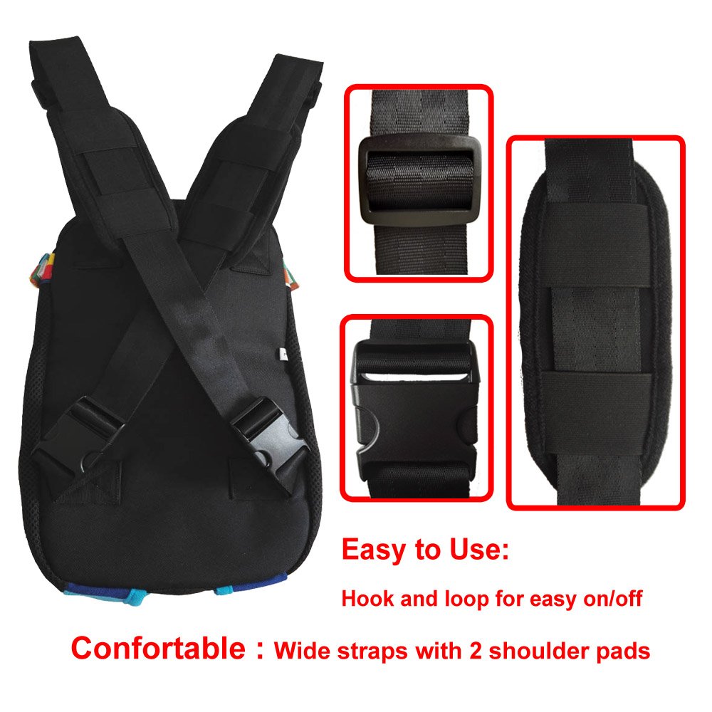 HANCIN Cat Carrier - Legs Out Front Cat Dog Carrier Backpack with Wide Straps and Shoulder Pads, Colorful Strips, Large