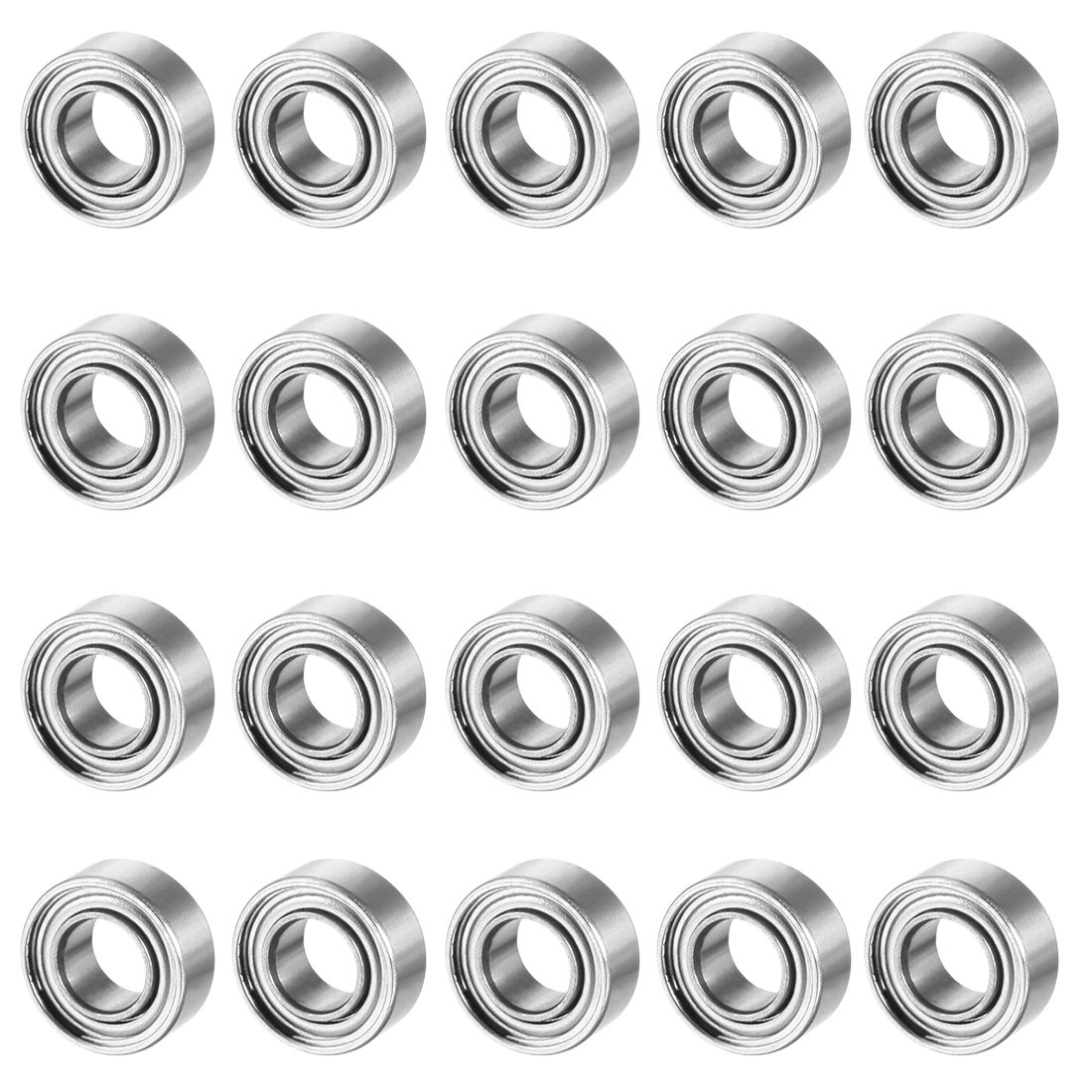 Sourcingmap 20pcs MR63ZZ 3mmx6mmx2.5mm Double Shielded Miniature Deep Groove Ball Bearing