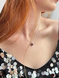 SmileBelle Red Heart Necklace Carnelian Necklace