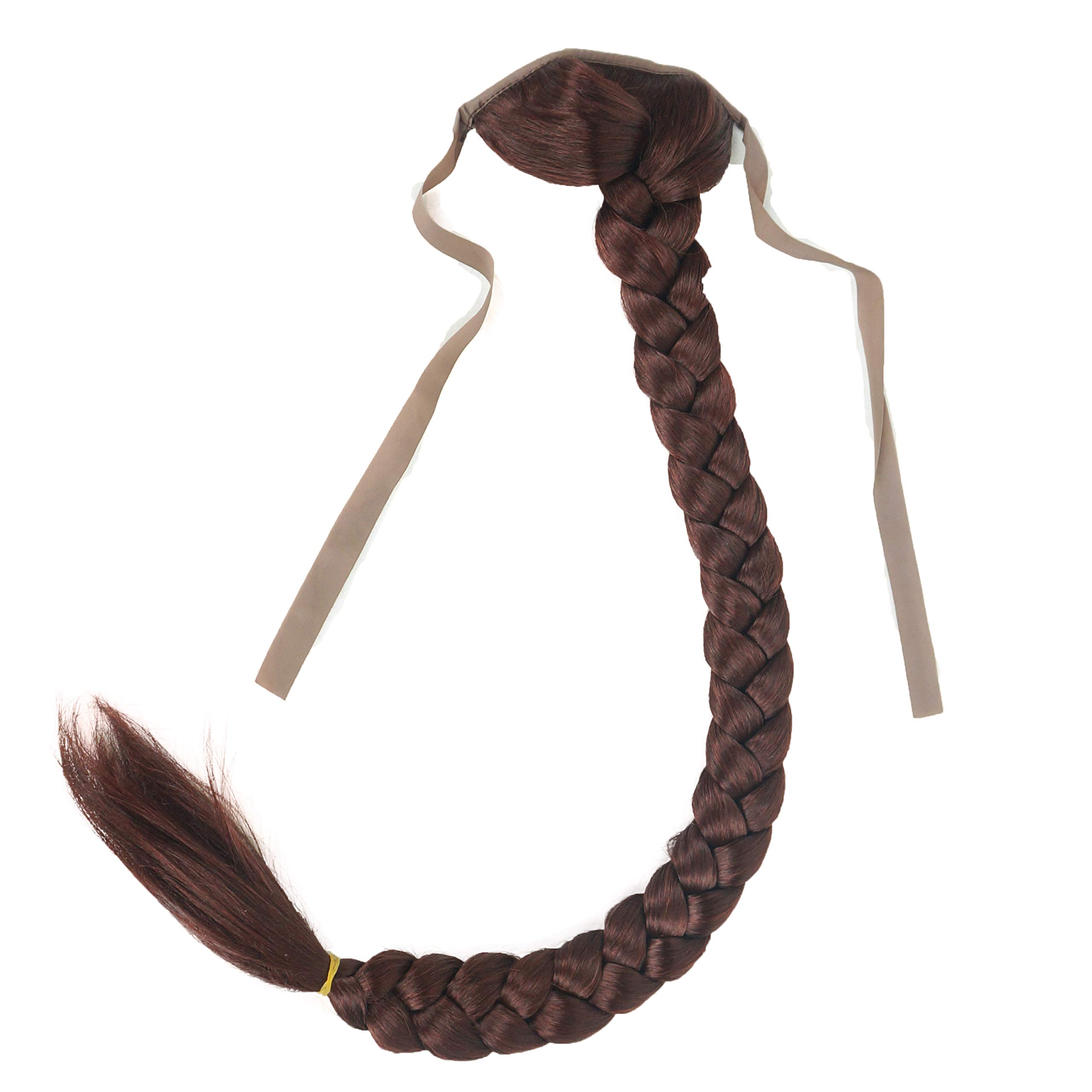 Lydell 24" Long Fishtail Braid Wrap Around Ponytail Extension Synthetic Hairpiece #33A Dark Auburn