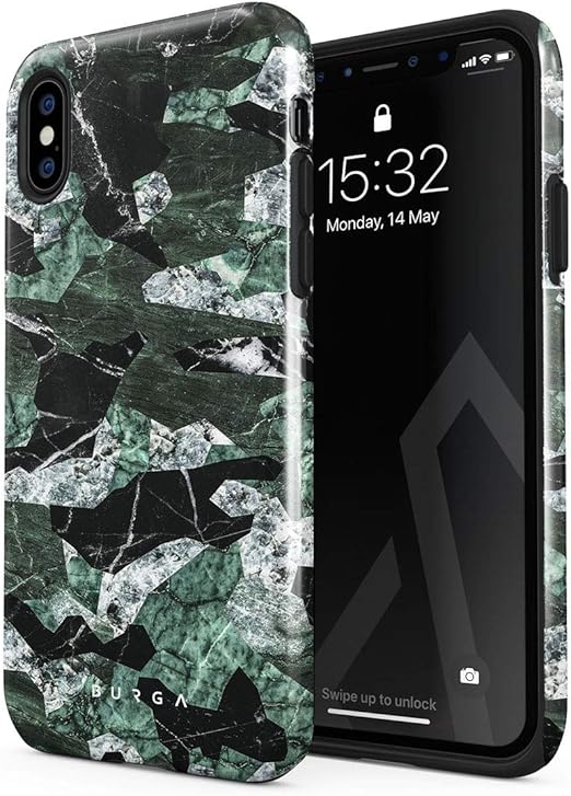 BURGA Phone Case Compatible With iPhone X/XS Jade Green Military