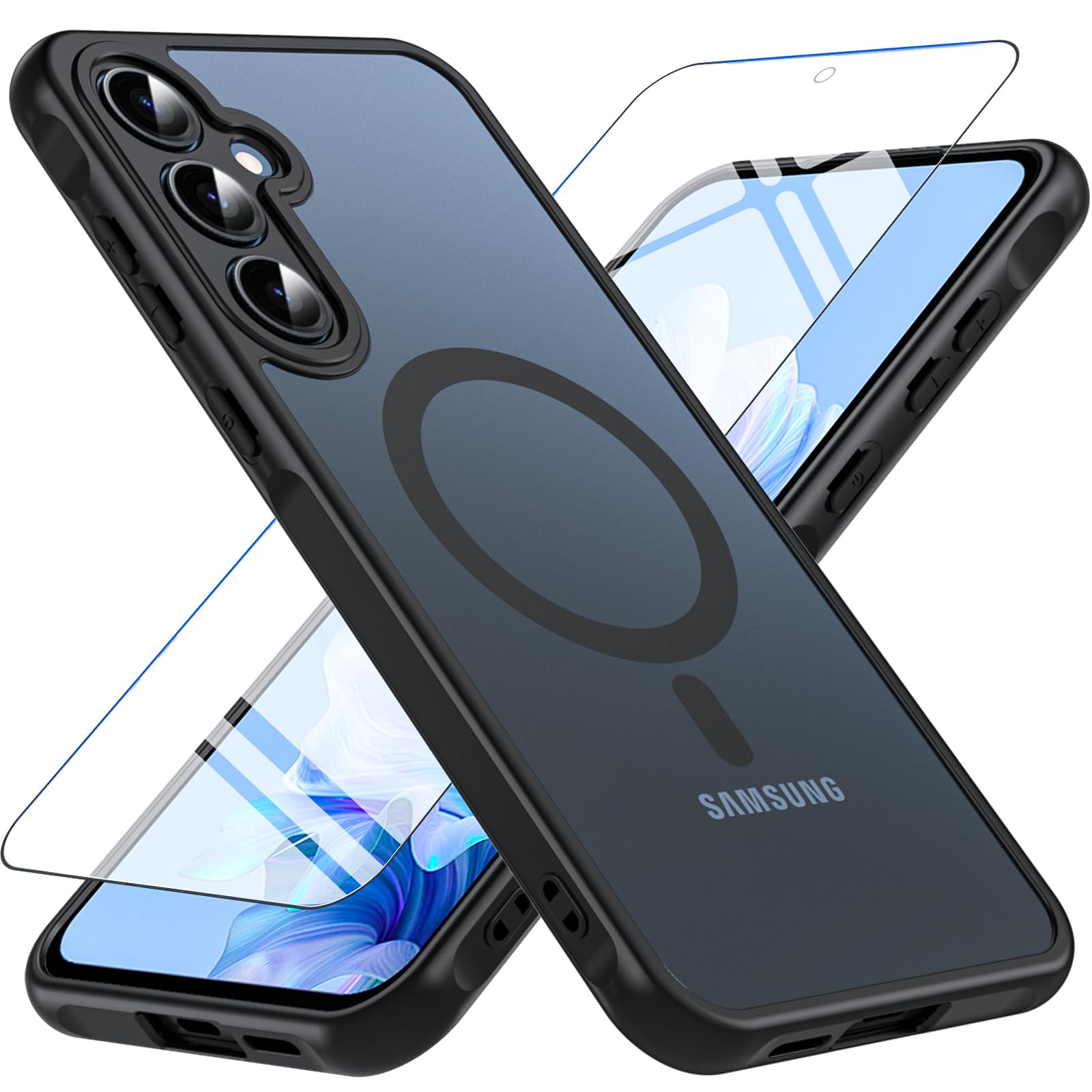 Photo 1 of BESINPO Magnetic Case Compatible with Gabb Phone 4 Pro,Military Grade Shockproof with Tempered Glass Screen Protector Translucent Matte Protective Case Cover for Boys Girls-Black